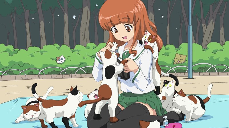 Girl with Cats