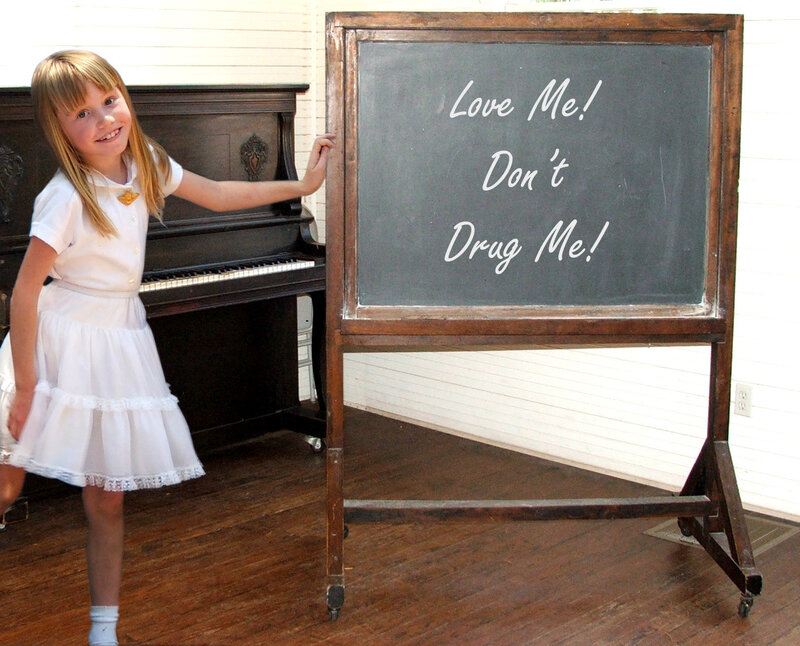 Girl with Chalkboard