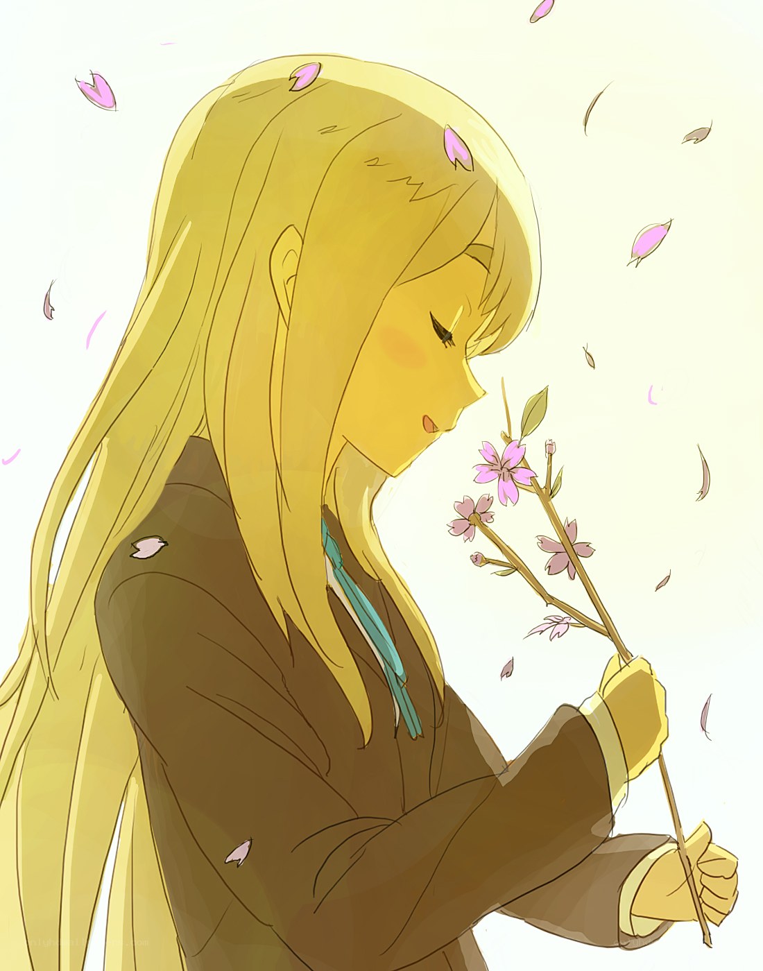 girl with cherry blossoms