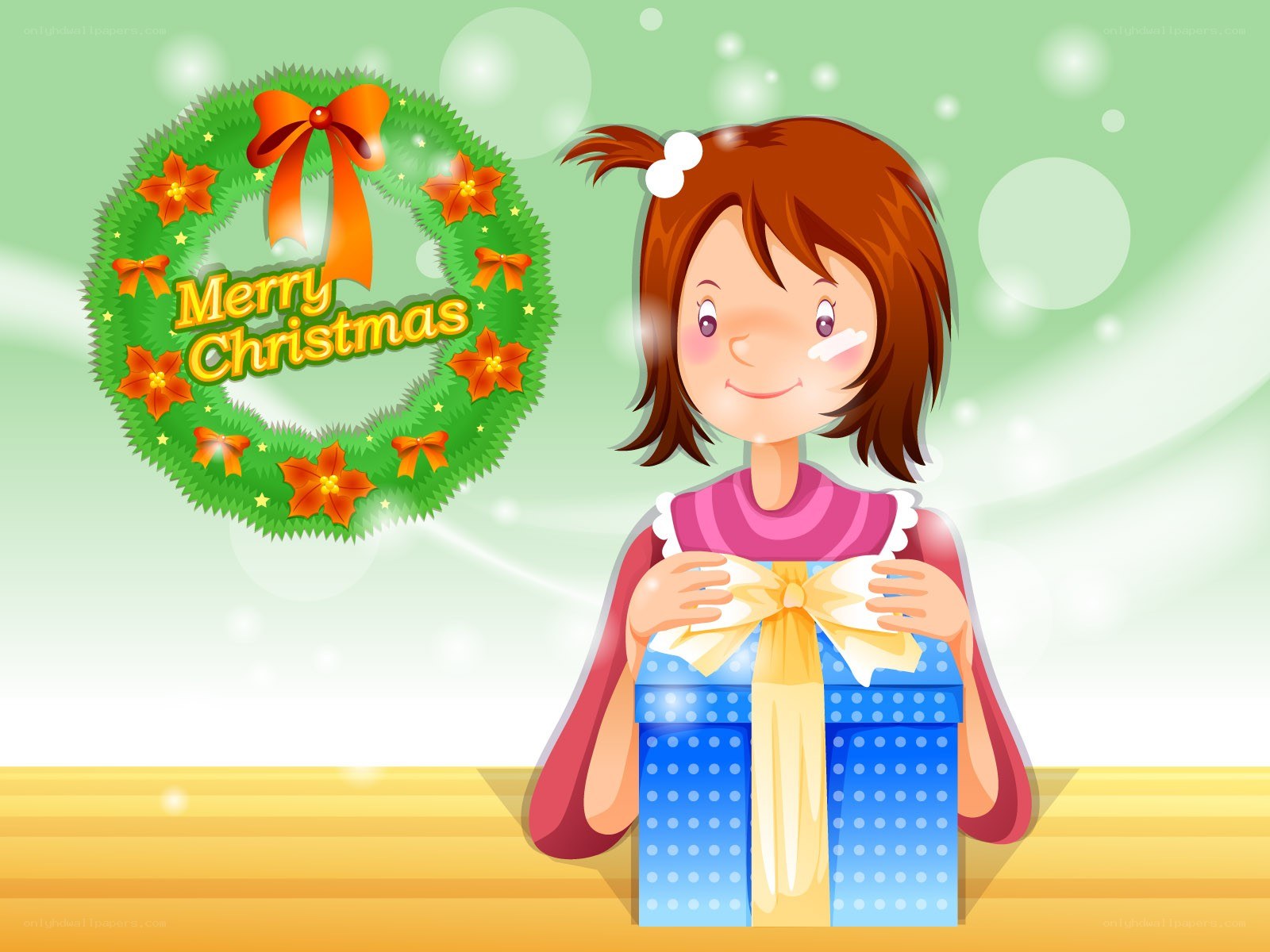 girl with christmas gift