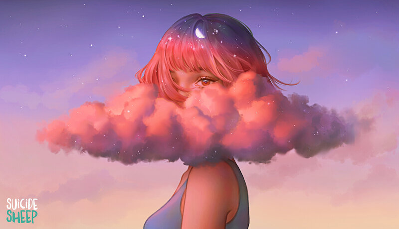 Girl with Cloud Face