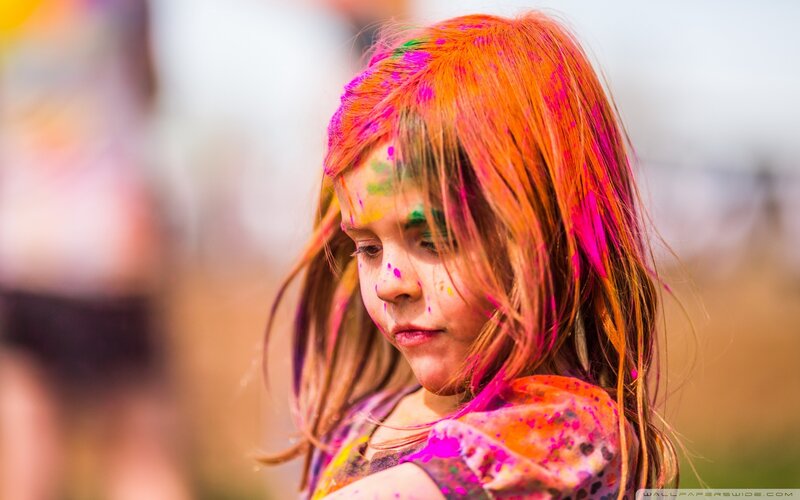 Girl with Colored Powder — Orange