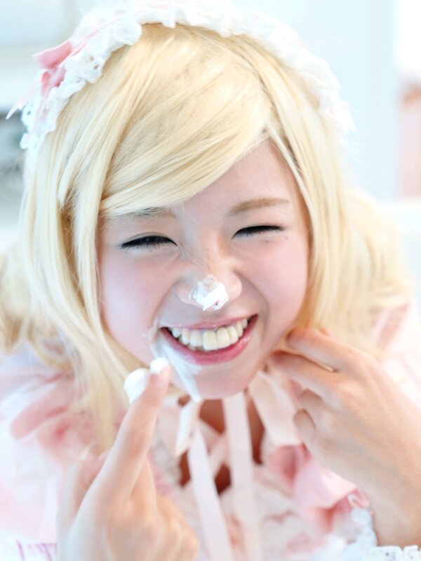 girl with cream on face