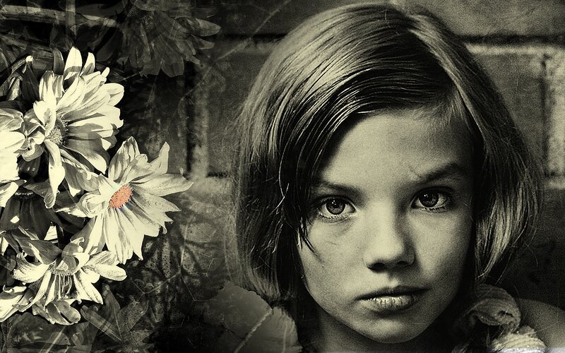 girl with daisies portrait