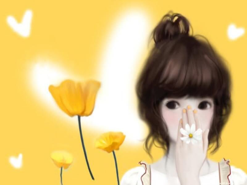 Girl with Daisy Flower