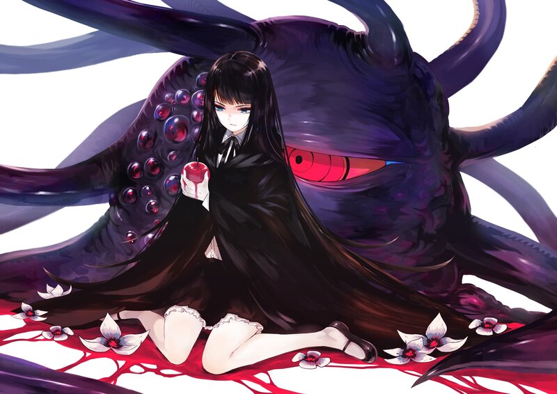 Girl with Dark Creature — Black
