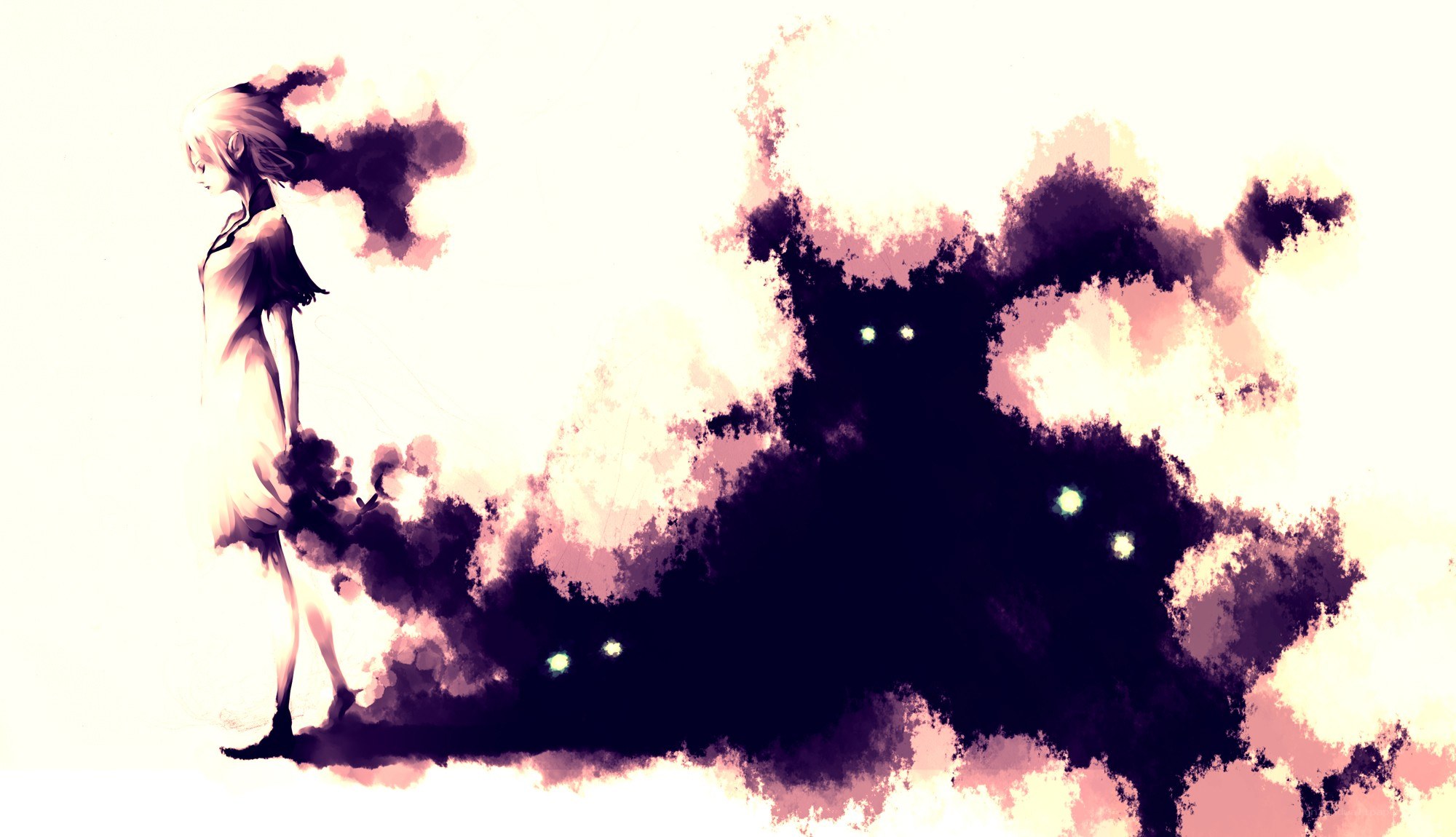 girl with dark creature