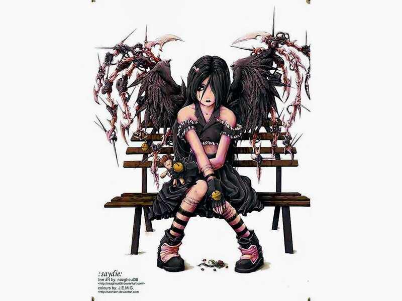 girl with dark wings