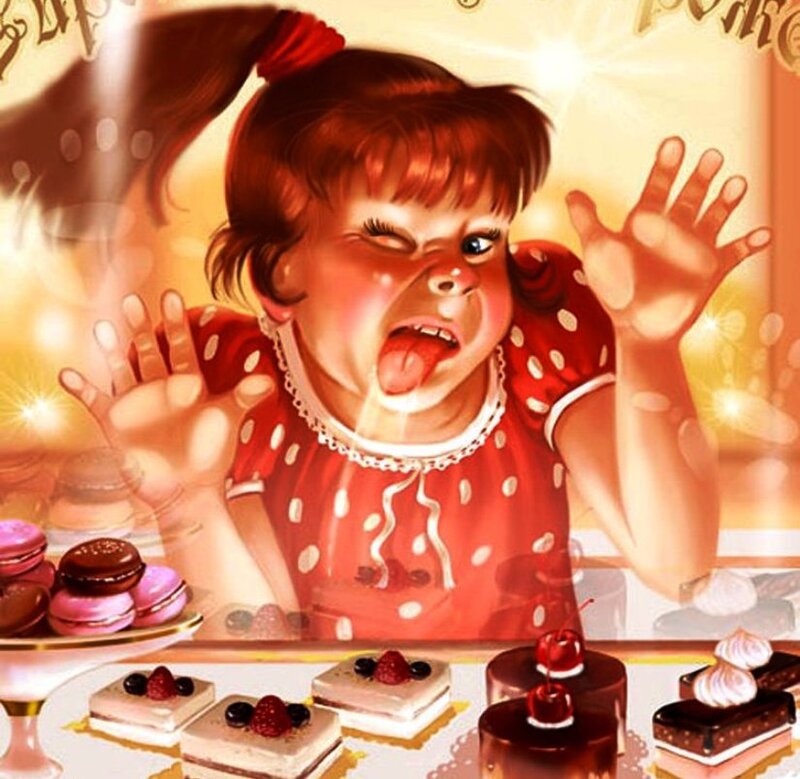 Girl with Desserts