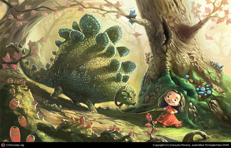 Girl with Dinosaur