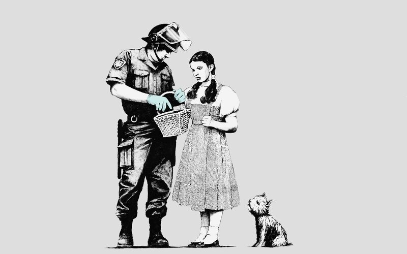 Girl with Dog and Police Officer