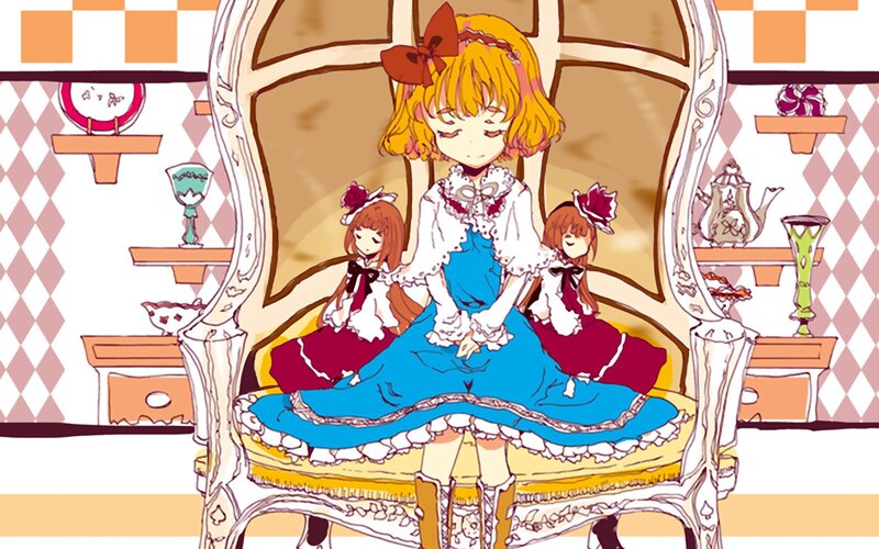 Girl with Dolls on Chair