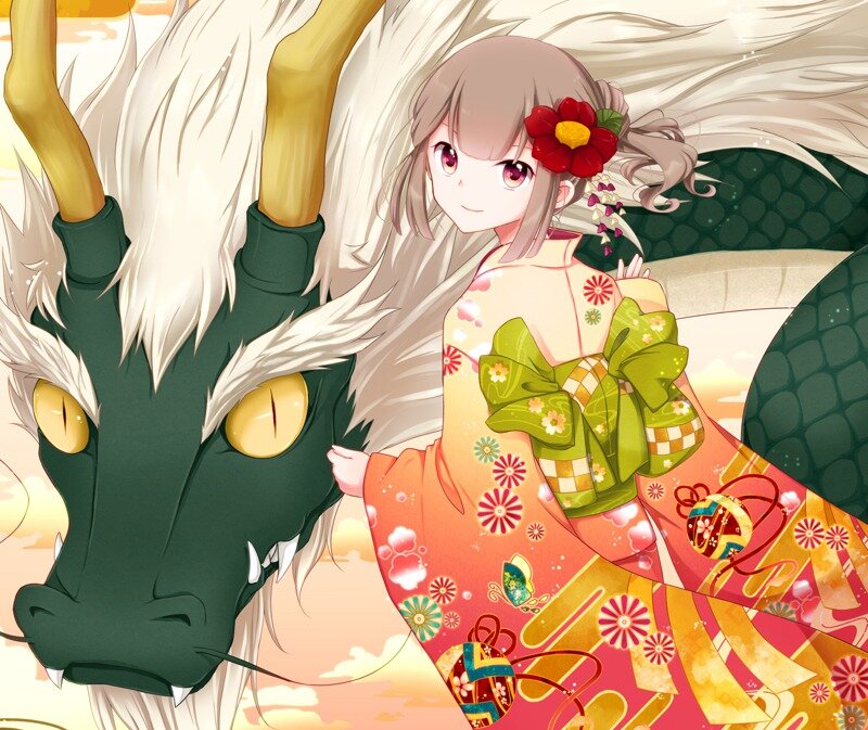Girl with Dragon — Orange