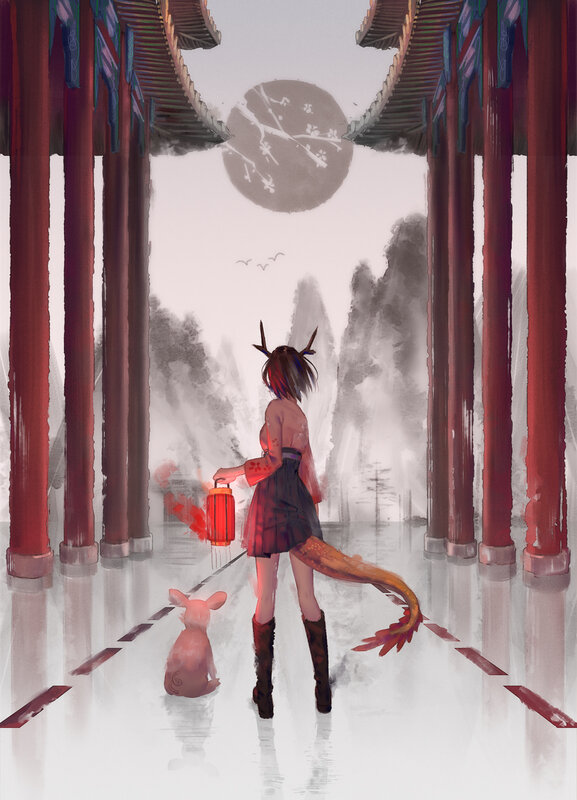 Girl with Dragon Tail