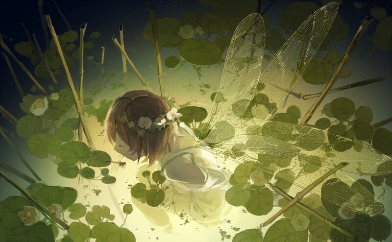Girl with Dragonfly Wings