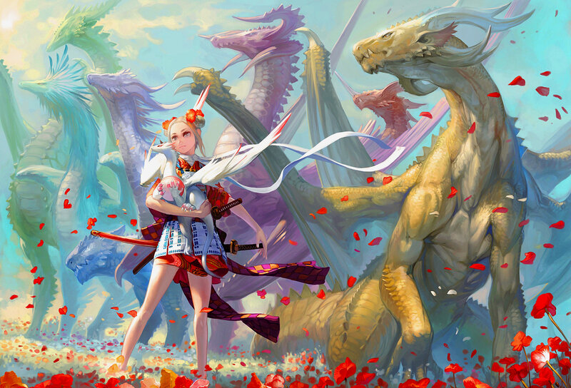 Girl with Dragons — Blue
