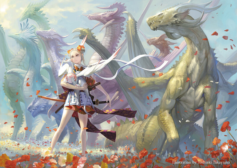 Girl with Dragons — White