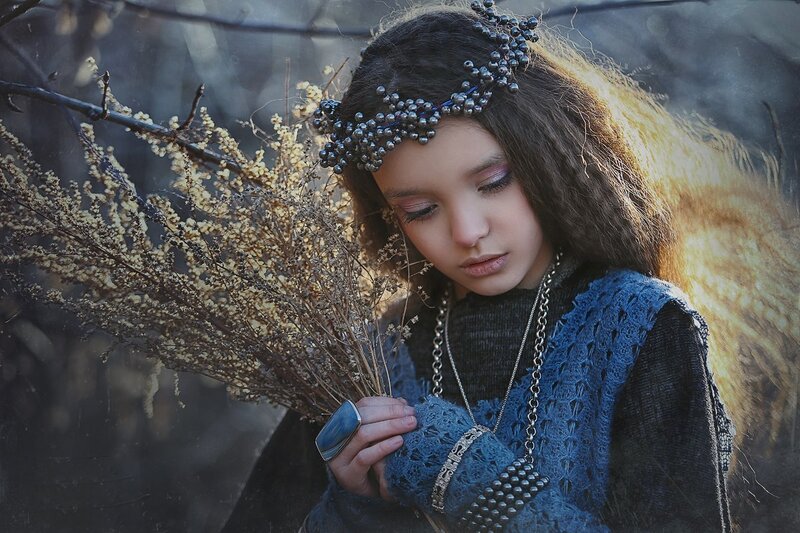 Girl with Dried Flowers