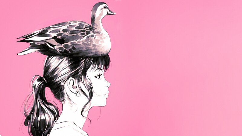Girl with Duck on Head