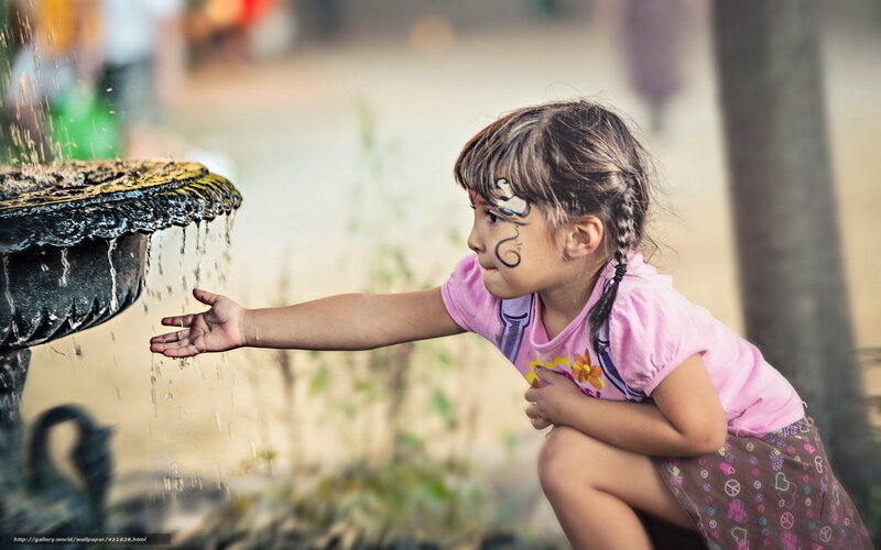 Girl with Face Paint — Pink, Playful