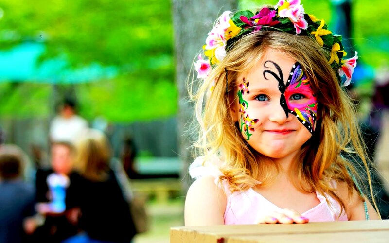 Girl with Face Paint — Pink