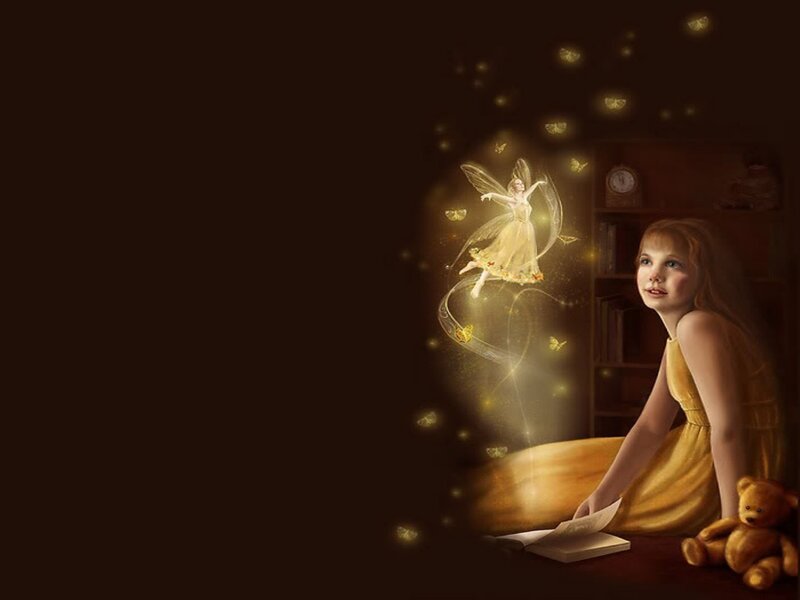Girl with Fairy — Brown