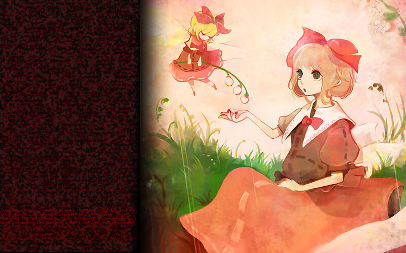 Girl with Fairy in Field