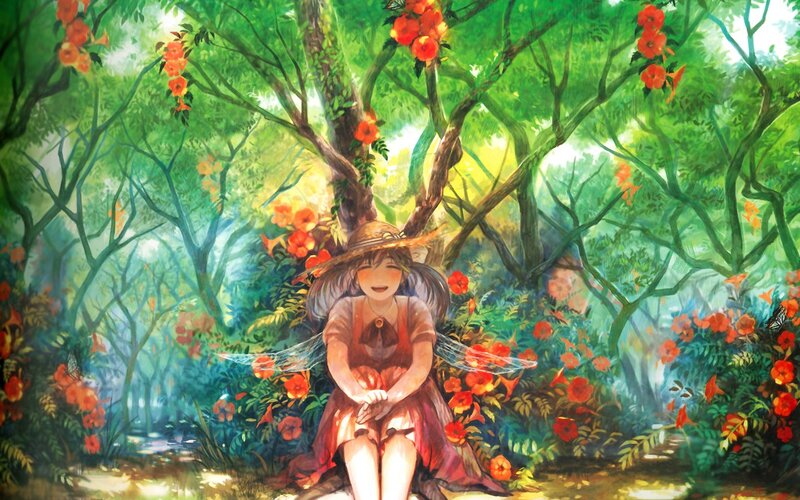 Girl with Fairy Wings — Green, Serene, Afternoon