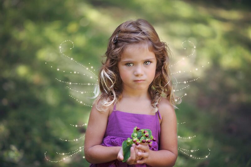 Girl with Fairy Wings — Purple, Serene, Afternoon