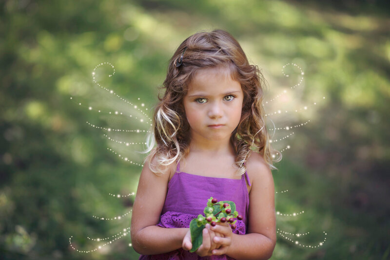 Girl with Fairy Wings — Purple, Serene