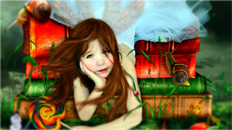 Girl with Fairy Wings — Red