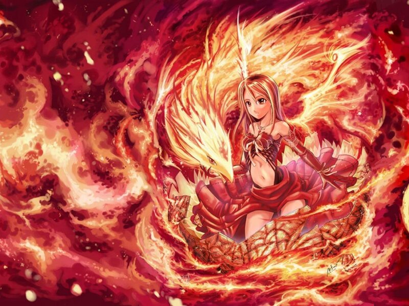 Girl with Fire Bird