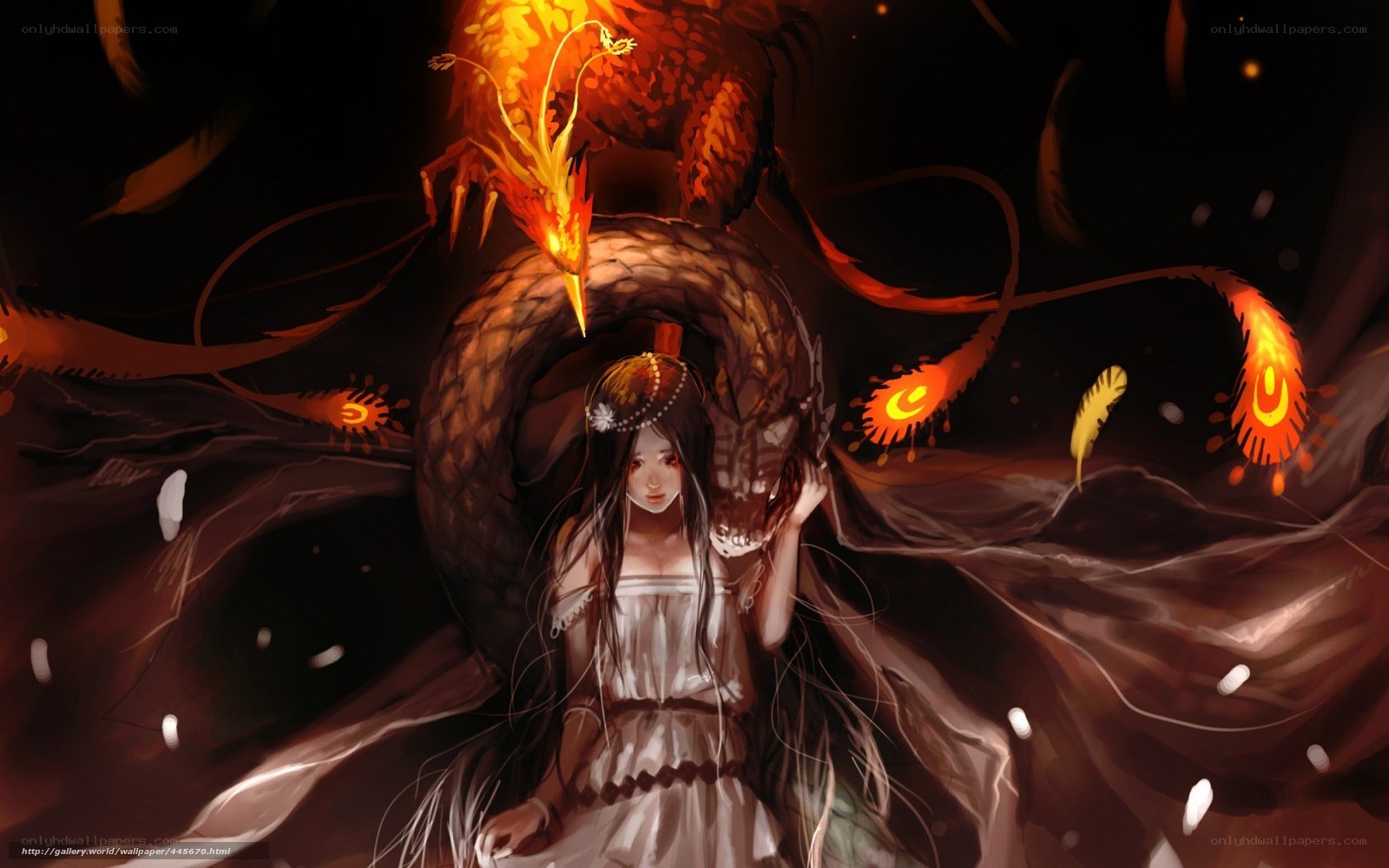 girl with fire dragon