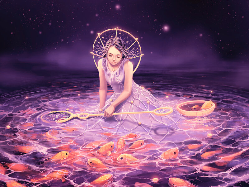 Girl with Fishing Net