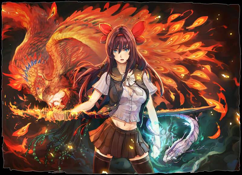 Girl with Flaming Bird