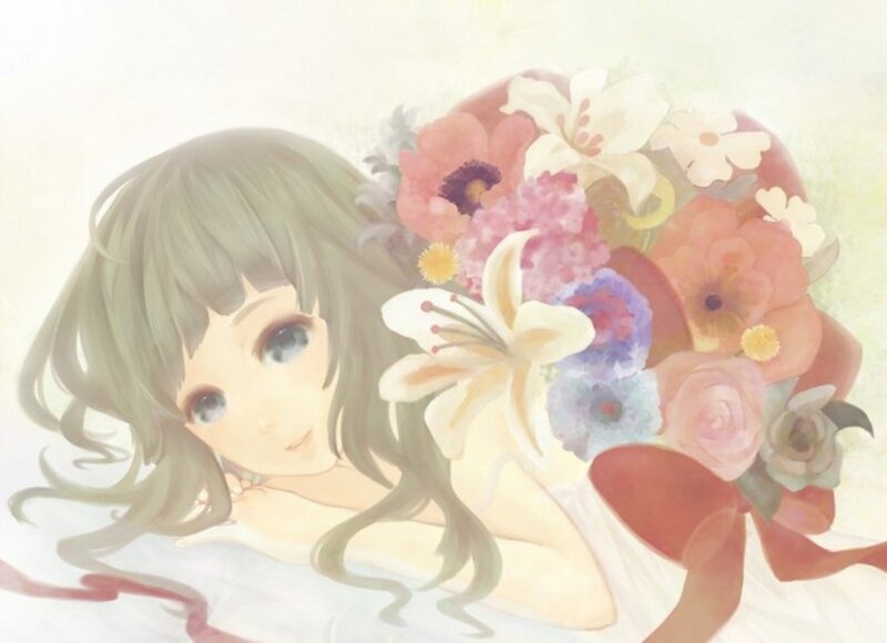 girl with floral bouquet