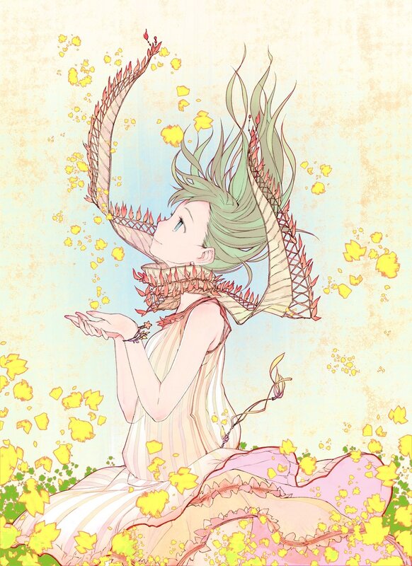 girl with floral crown and petals