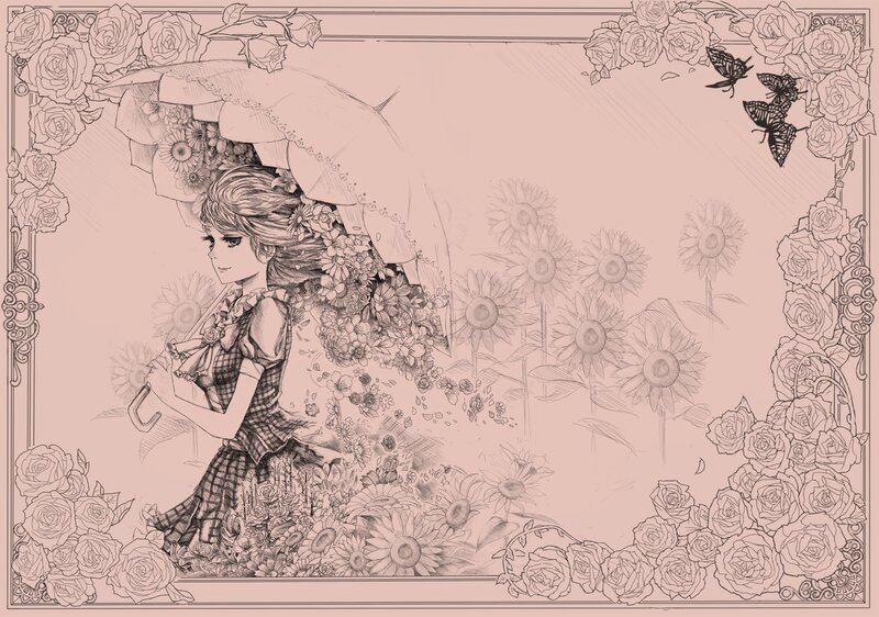 girl with floral umbrella