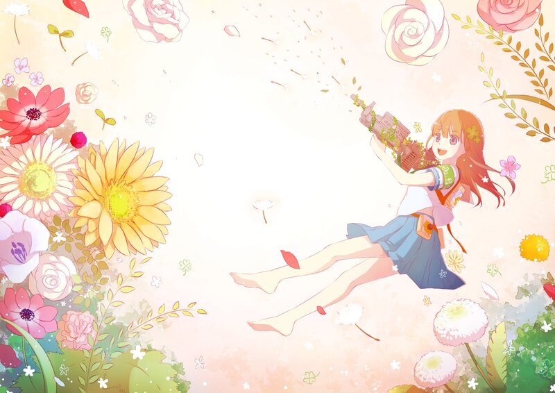 girl with flower cannon