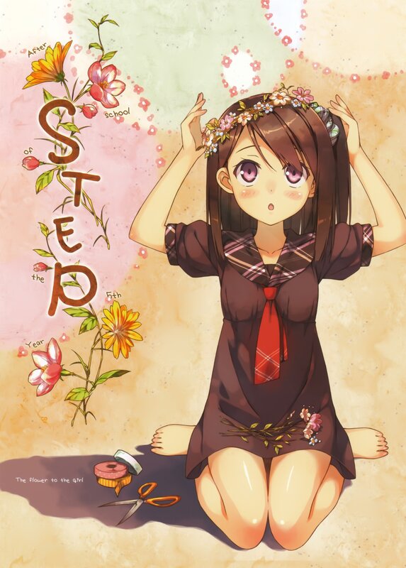 Girl with flower crown after school