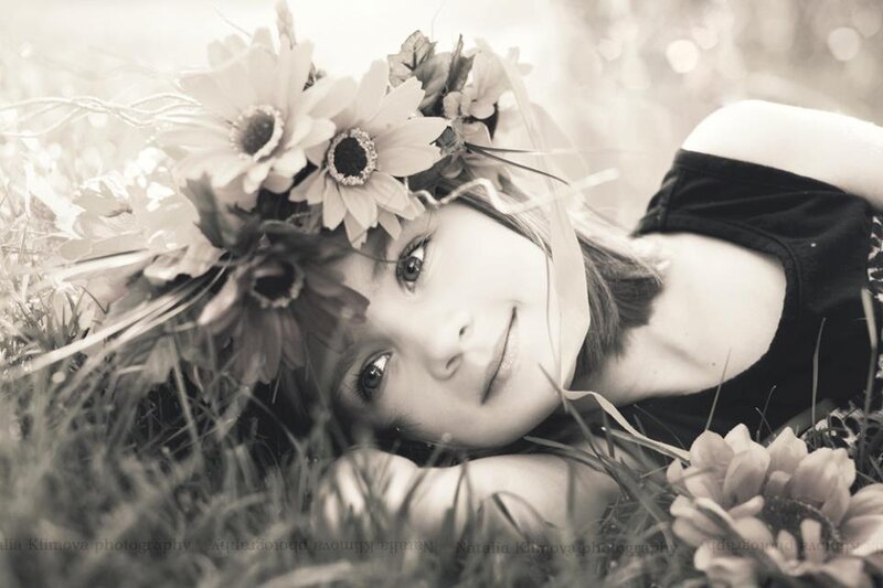 Girl with Flower Crown — Black