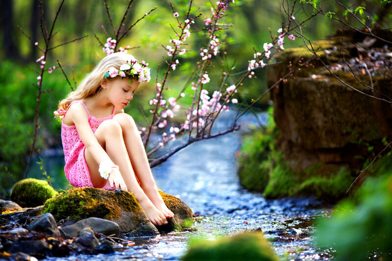 Girl with Flower Crown — Green, Serene, Spring