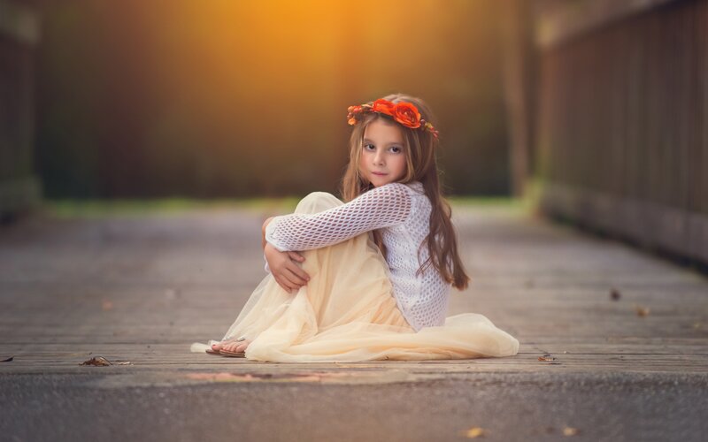 Girl with Flower Crown — Orange