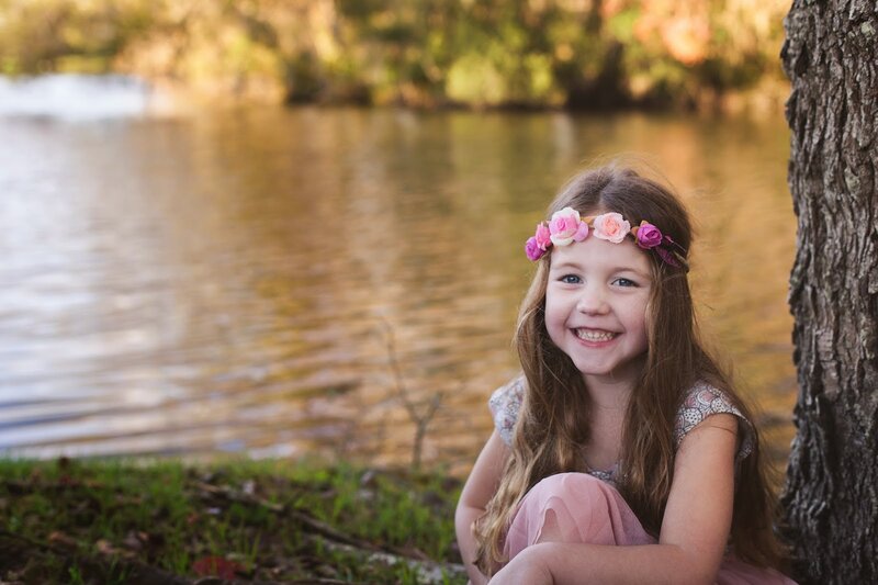 Girl with Flower Crown — Pink, Serene, Afternoon, Photograph, River