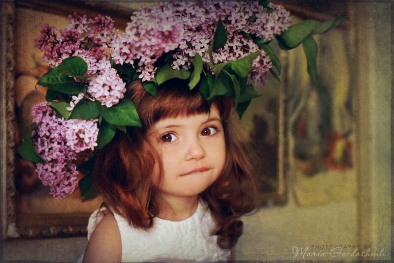 Girl with Flower Crown — Purple