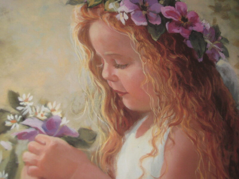 Girl with Flower Crown — Red