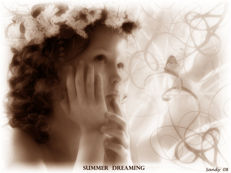 Girl with Flower Crown — Sepia