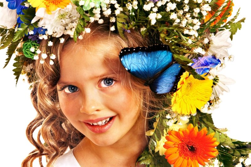 Girl with Flower Crown — Yellow, Joyful