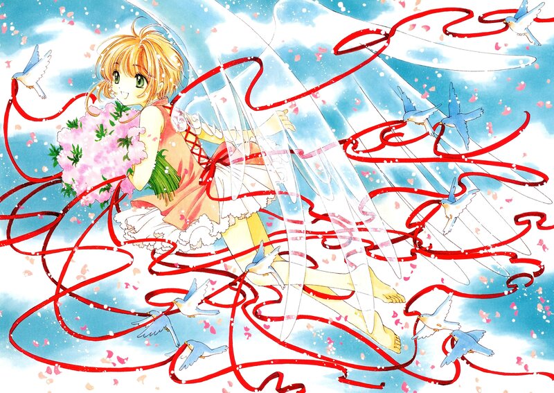Girl with Flowers and Ribbons