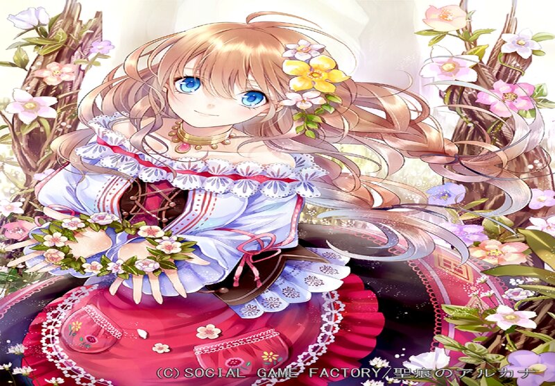 Girl with Flowers — Pink